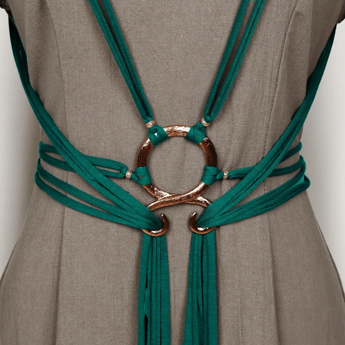 L'VOW Viking Troll Cross Belt Women Medieval Extra Long Rope Belt for Norse Witch Shaman Pagan Ren Faire Accessory