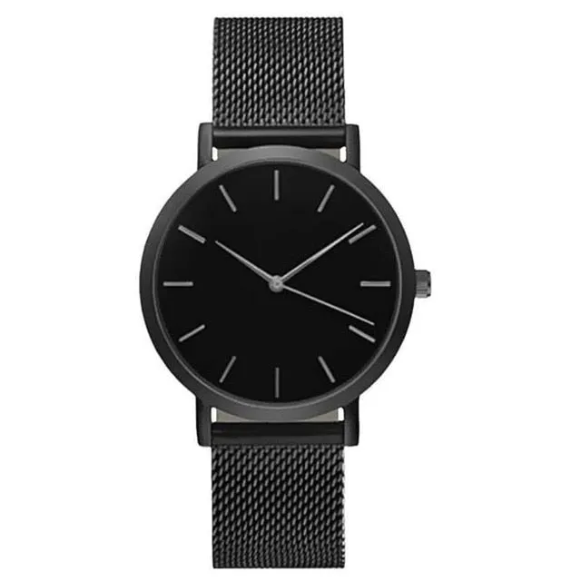 Men watch Clock Wristwatches Crystal Stainless Steel Analog Quartz Wrist Watch Bracelet Watches Minimalist Watches montre homme