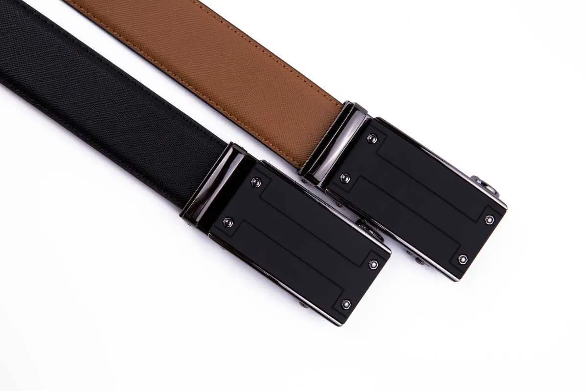 Men's One Size fit all Saffiano Belt - Black