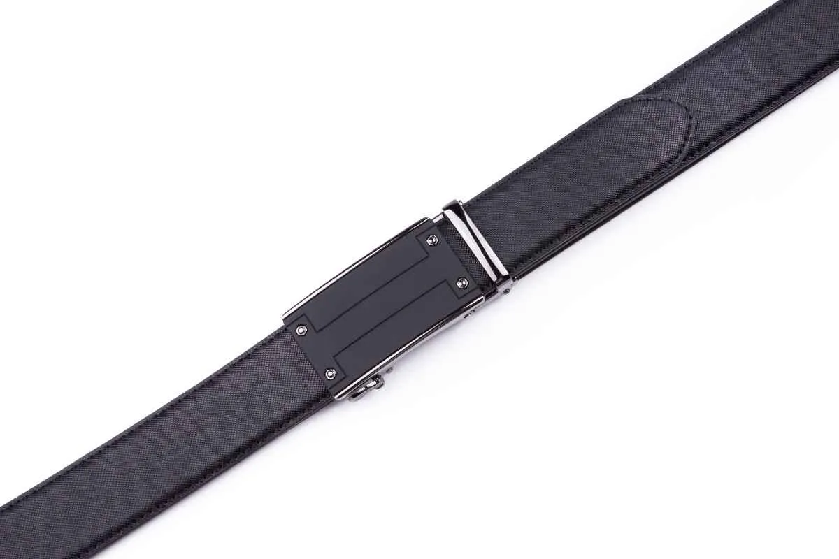 Men's One Size fit all Saffiano Belt - Black