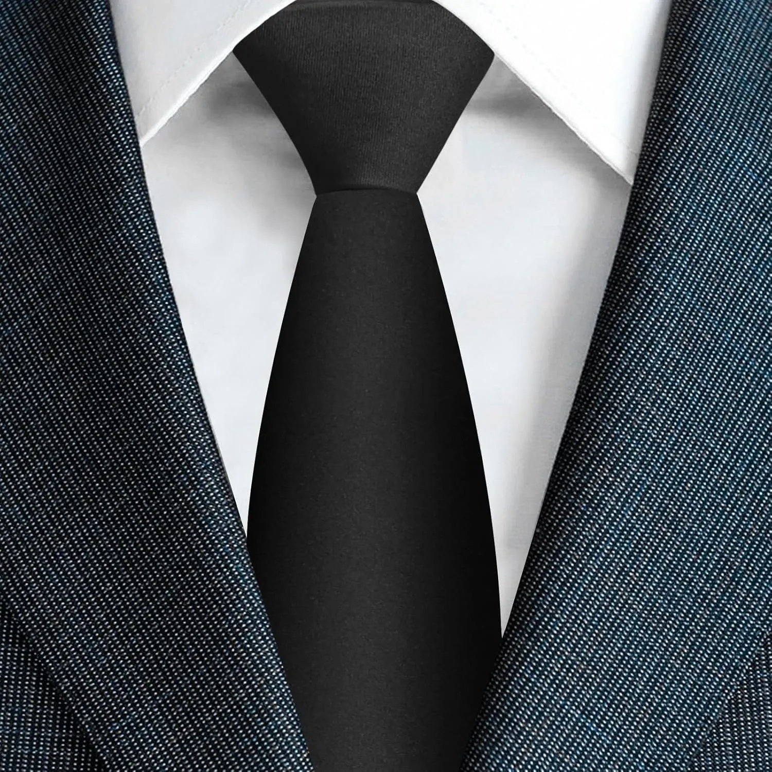 Men's Ties Solid Pure Color 3.15" (8CM) Necktie Plain Formal Business Wedding Black Ties For Men