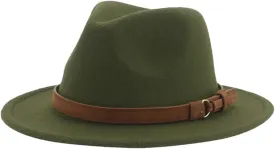 Men's Wide Brim Jazz Hats for Women Fedoras Hat Felted Caps Wedding Fedoras Cap with Belt