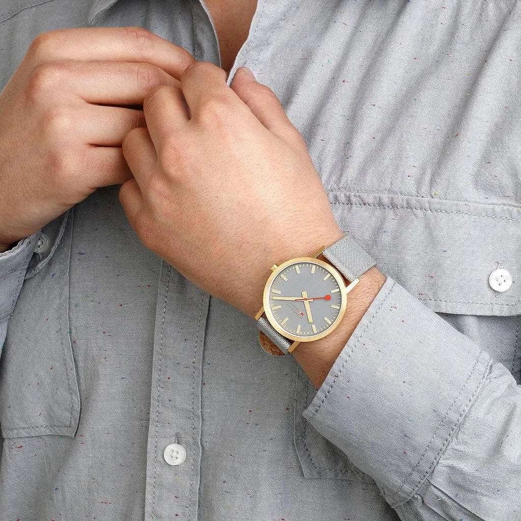 Mondaine Classic Good Grey Golden Watch A660.30360.80SBU