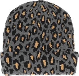 Newfancy Women Men Winter Hats Leopard Print Cuffed Beanie Double Layers Thick Knitted Soft Warm Slouchy Skull Ski Cap
