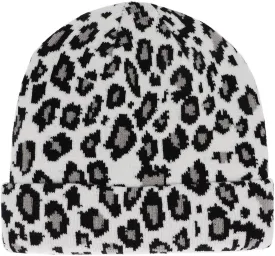 Newfancy Women Men Winter Hats Leopard Print Cuffed Beanie Double Layers Thick Knitted Soft Warm Slouchy Skull Ski Cap