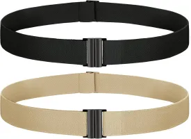 No Show Invisible Belt for Women/Men Elastic Web Strap Waist Stretch Belt with Flat Buckle for Jeans Pants Dresses