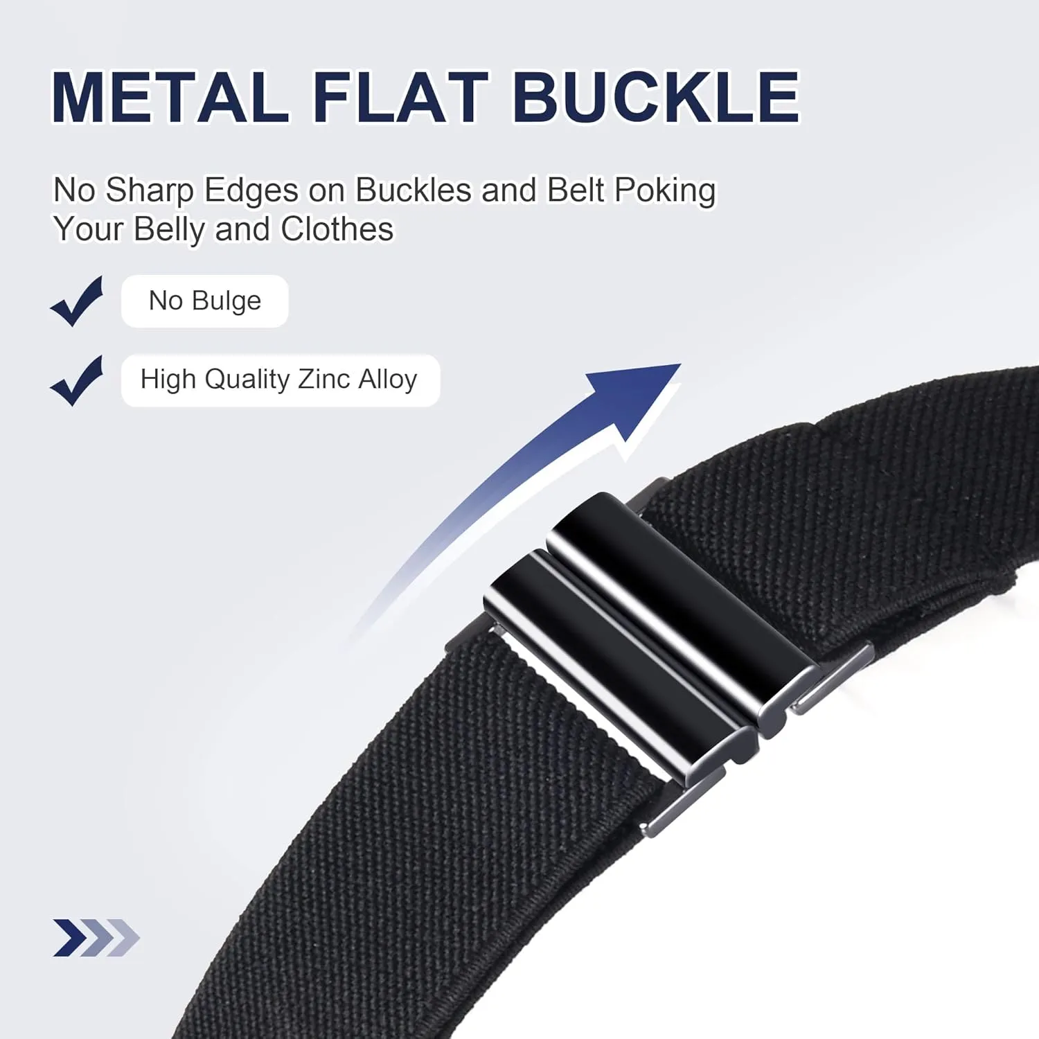 No Show Invisible Belt for Women/Men Elastic Web Strap Waist Stretch Belt with Flat Buckle for Jeans Pants Dresses