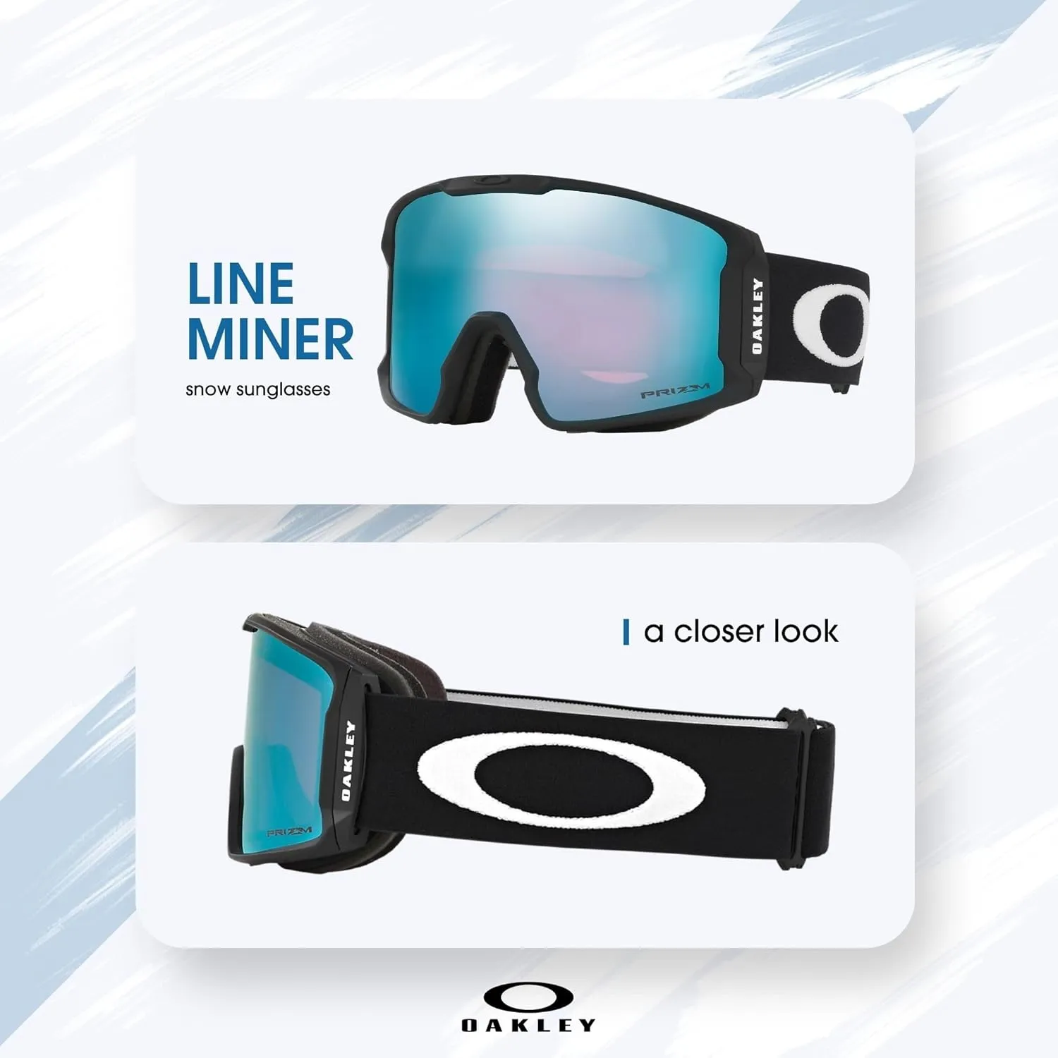 Oakley Line Miner LARGE/MEDIUM Ski Goggles For Men For Women OO7070, OO7093   BUNDLE with Designer iWear Eyewear Kit