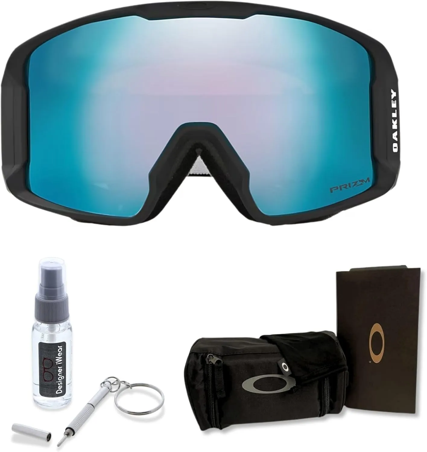 Oakley Line Miner LARGE/MEDIUM Ski Goggles For Men For Women OO7070, OO7093   BUNDLE with Designer iWear Eyewear Kit