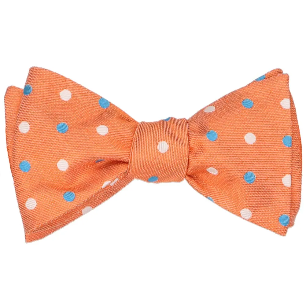 Orange Jester Dot Linen/Silk Self-Tie Bow Tie