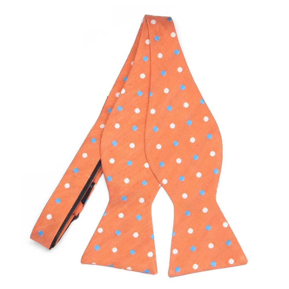 Orange Jester Dot Linen/Silk Self-Tie Bow Tie