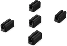 OTTOCAST Mini Cable Management Clip Kit with Adhesive, Cord Organizer, Wire Holder for Desk, Nightstand, Phone Charger, Computer, Home, Office, Car, Black, 5 Pack