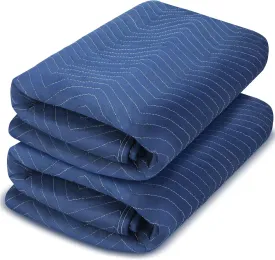 Peryiter 2 Pack 96'' x 80'' Extra Large Moving Blankets 4.4 lb Heavy Duty Moving Pads and Packing Blankets Thick Quilted Shipping Furniture Pads for Furniture Artwork Floor, Royal Blue