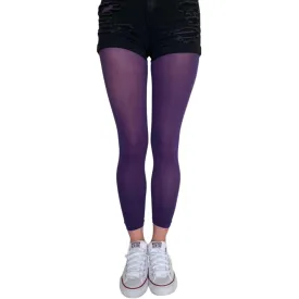 Purple Opaque Footless Tights