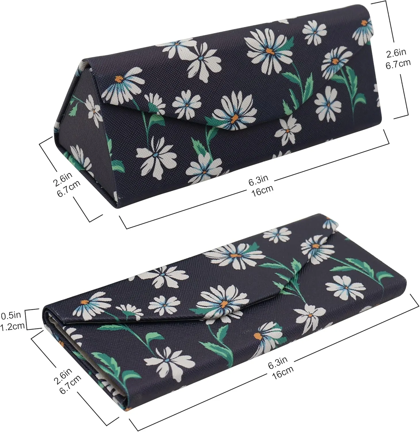 Real Sic Glasses Case for Men and Women - Magnetic Folding Hard Shell Sunglass Holder - Inspired by Nature