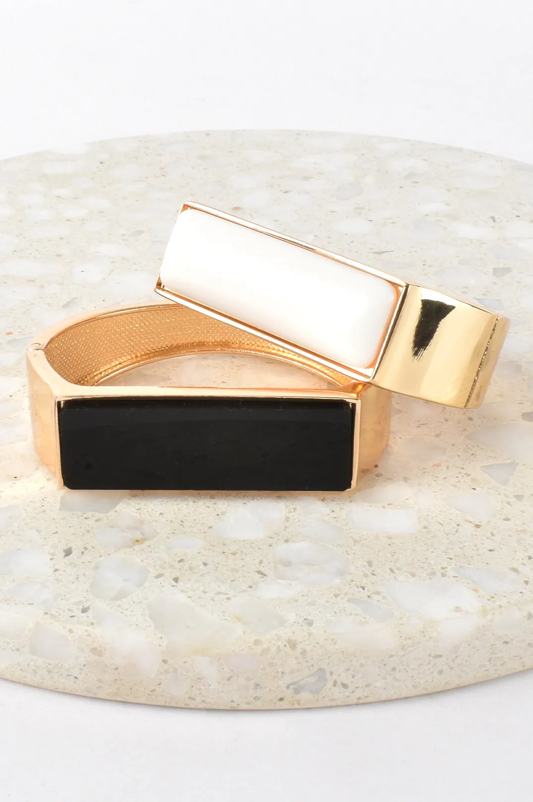 Resin Inset Hinged Bangle