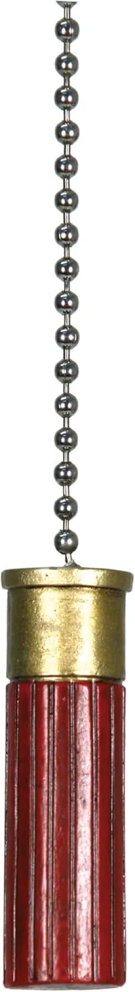 Rivers Edge Products 12" Ceiling Fan Pull Chain Extender, Pull String Extension for Light Fixture, Decorative Hunting Ornament, Room, House, or Cabin Decor, Shotgun Shell