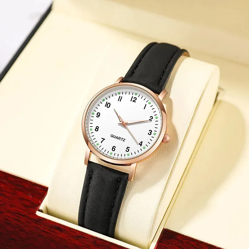 Rojozor Women's Fashion Casual Quartz Watch - Simple Small Dial Leather Strap Wristwatch with Luminous Hands