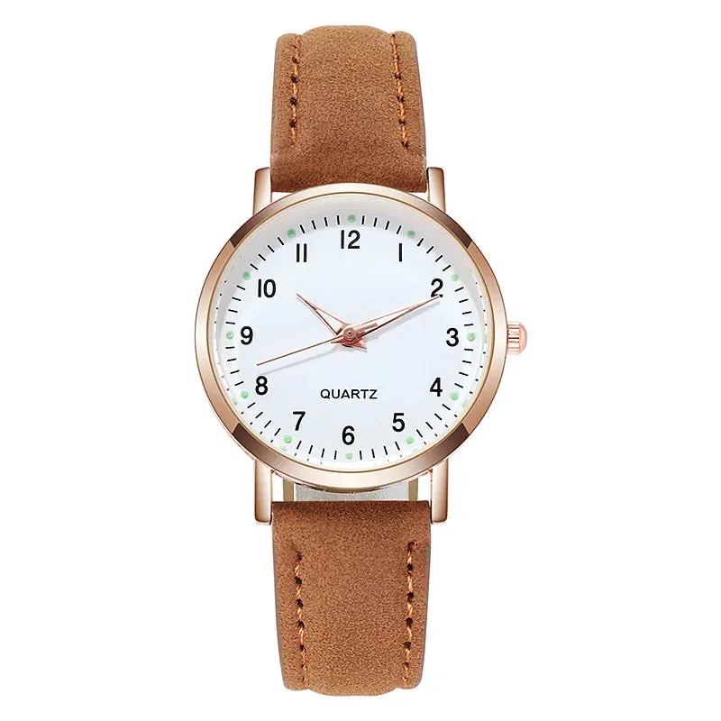 Rojozor Women's Fashion Casual Quartz Watch - Simple Small Dial Leather Strap Wristwatch with Luminous Hands