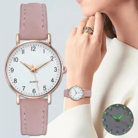 Rojozor Women's Fashion Casual Quartz Watch - Simple Small Dial Leather Strap Wristwatch with Luminous Hands