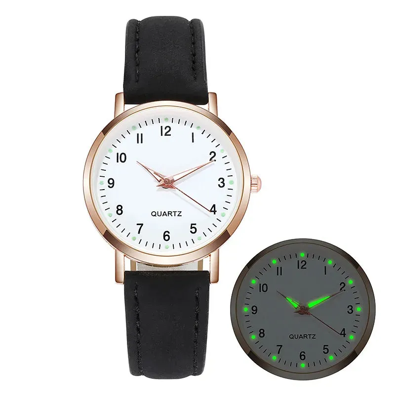Rojozor Women's Fashion Casual Quartz Watch - Simple Small Dial Leather Strap Wristwatch with Luminous Hands