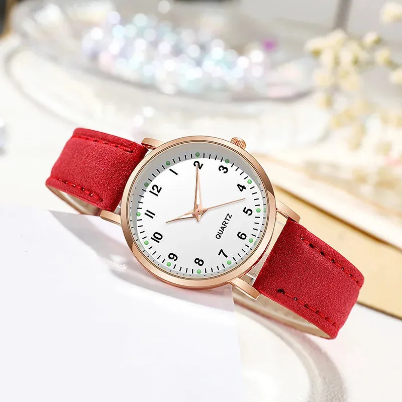 Rojozor Women's Fashion Casual Quartz Watch - Simple Small Dial Leather Strap Wristwatch with Luminous Hands