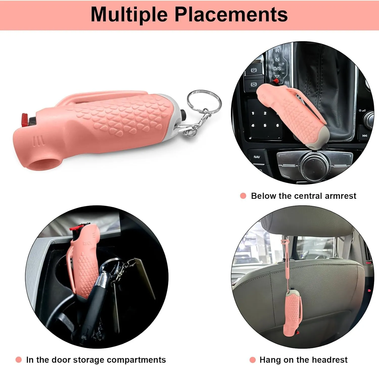 RPG 3-in-1 OC Pepper Spray, Women Self Defense Weapons Kits with Seat Belt Cutter & Window Breaker, Safety Keychain Set for Women | Car Essentials | Made in USA