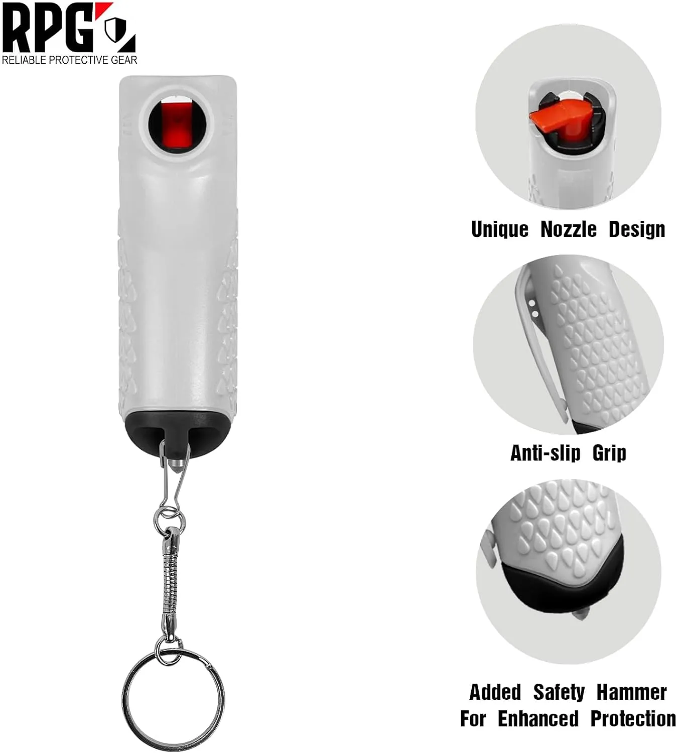 RPG 3-in-1 OC Pepper Spray, Women Self Defense Weapons Kits with Seat Belt Cutter & Window Breaker, Safety Keychain Set for Women | Car Essentials | Made in USA