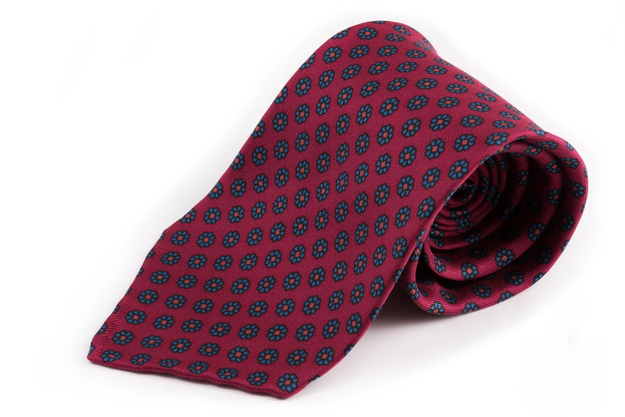Ruby Red Macclesfield Neats Madder Silk Tie