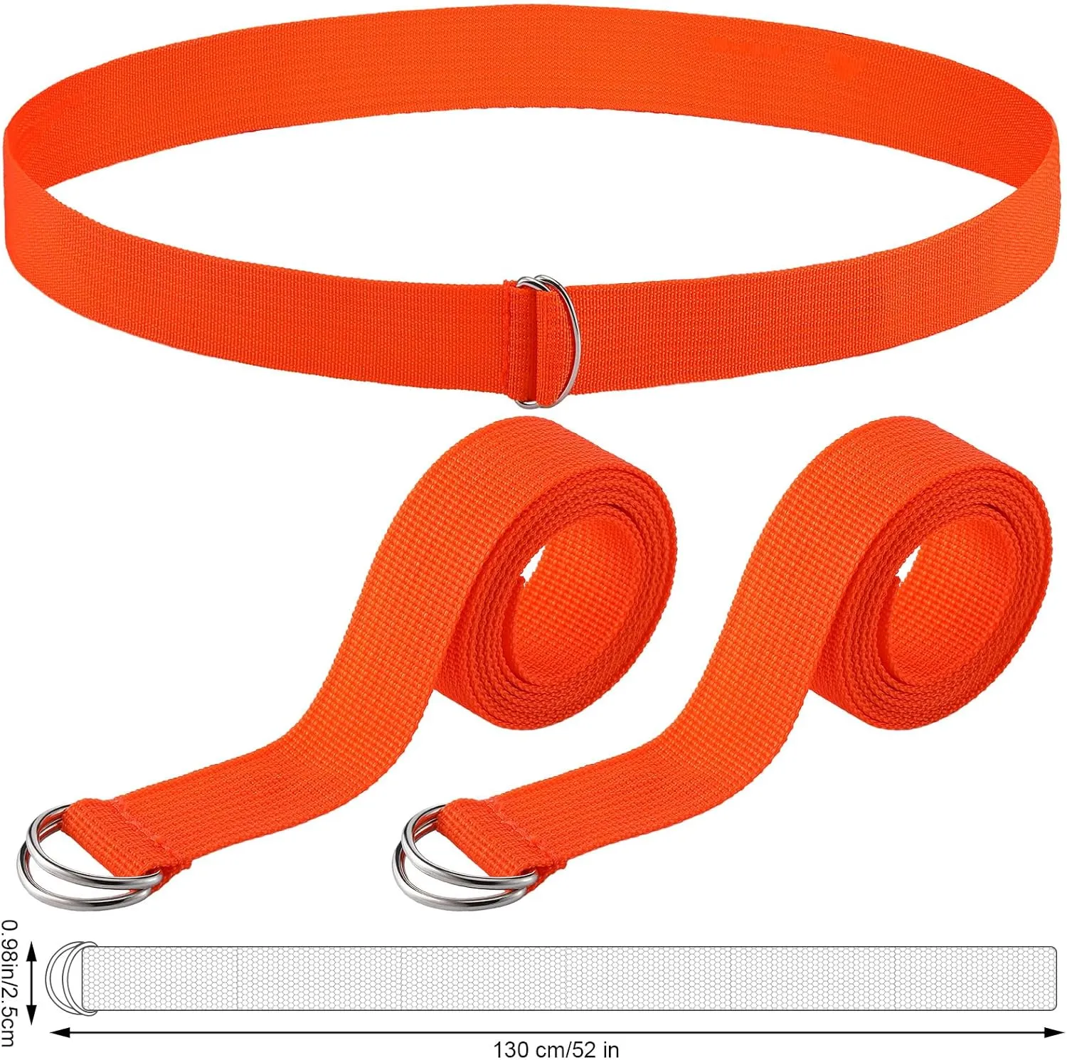Seematn Web Football Belt 52 Inches Football Pants Belt D Ring Belts for Men Women Youth Boys Kids Girls