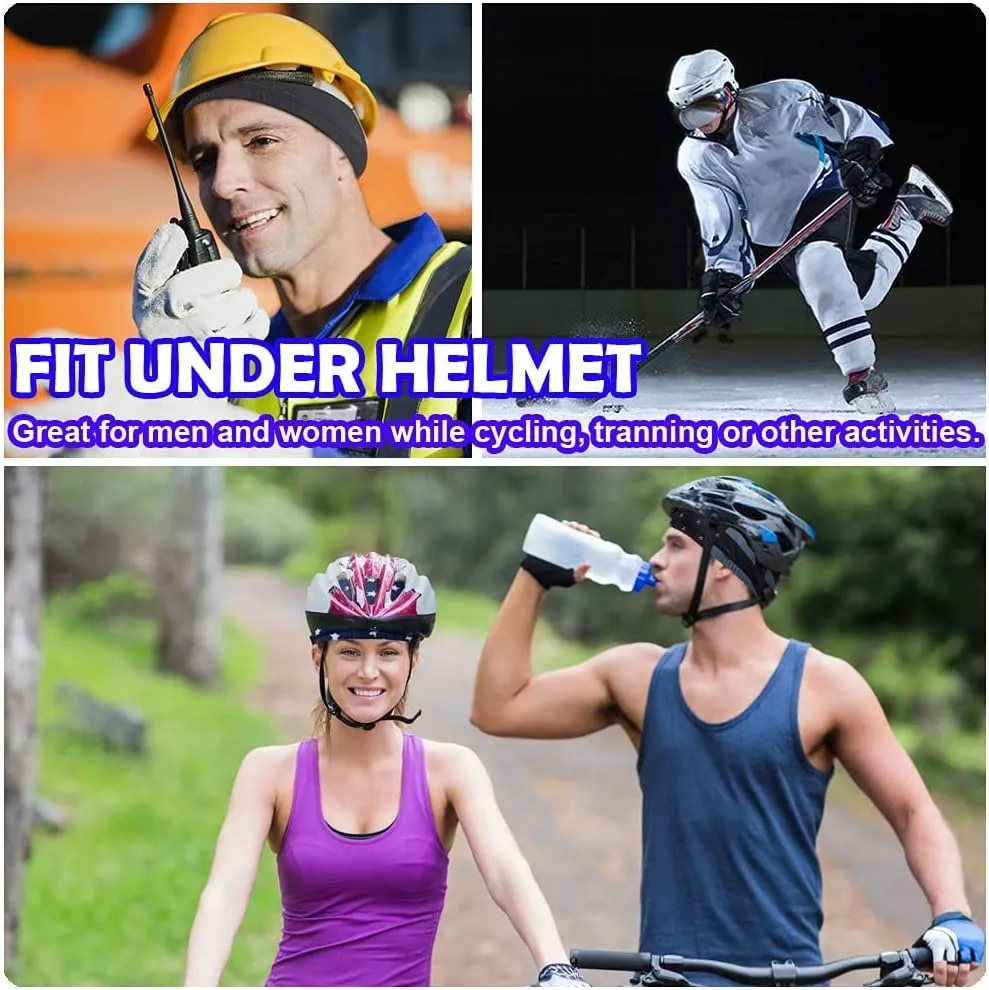 Skull Cap Helmet Liner Hard Hat Liner Running Beanie Head Wrap Bicycle Football Sweat Wicking Cycling Caps for Men Women