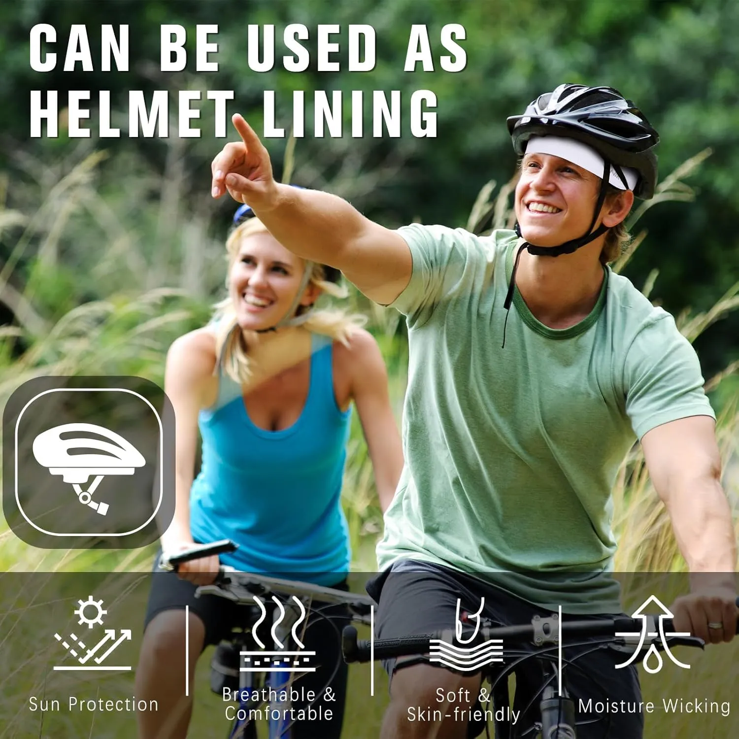 Skull Cap Helmet Liners for Men- Soft Elastic Cycling Cap Motorcycle Skull Cap Beanie Wicking Cap Bicycle Running Hats