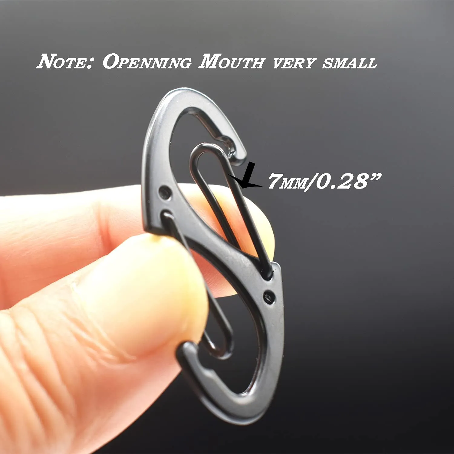 Small Carabiner Clips 1.6 inch(41mm) Metal Double Sided Spring Gate Snap Hooks Keychain Clasp Accessories