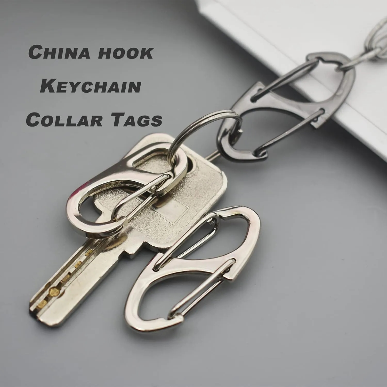Small Carabiner Clips 1.6 inch(41mm) Metal Double Sided Spring Gate Snap Hooks Keychain Clasp Accessories