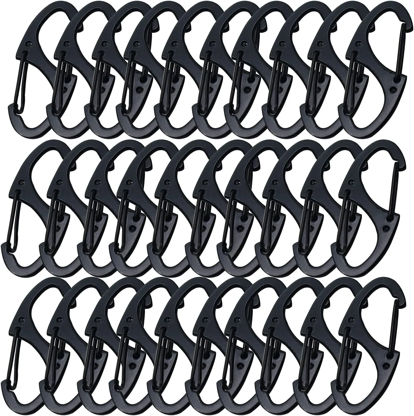 Small Carabiner Clips 1.6 inch(41mm) Metal Double Sided Spring Gate Snap Hooks Keychain Clasp Accessories