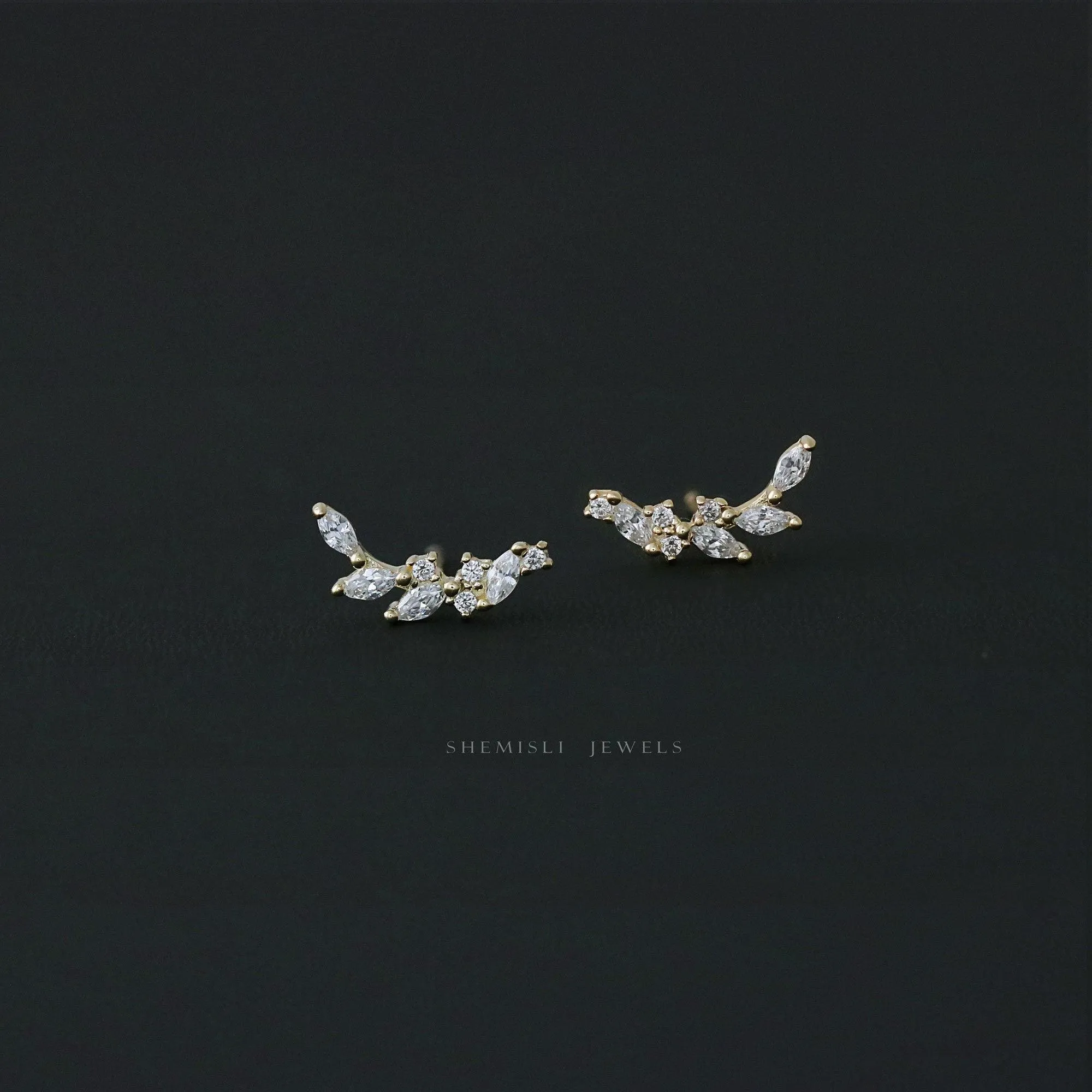 Small Leaf Earrings,  Gold, Silver SHEMISLI SS062 LR