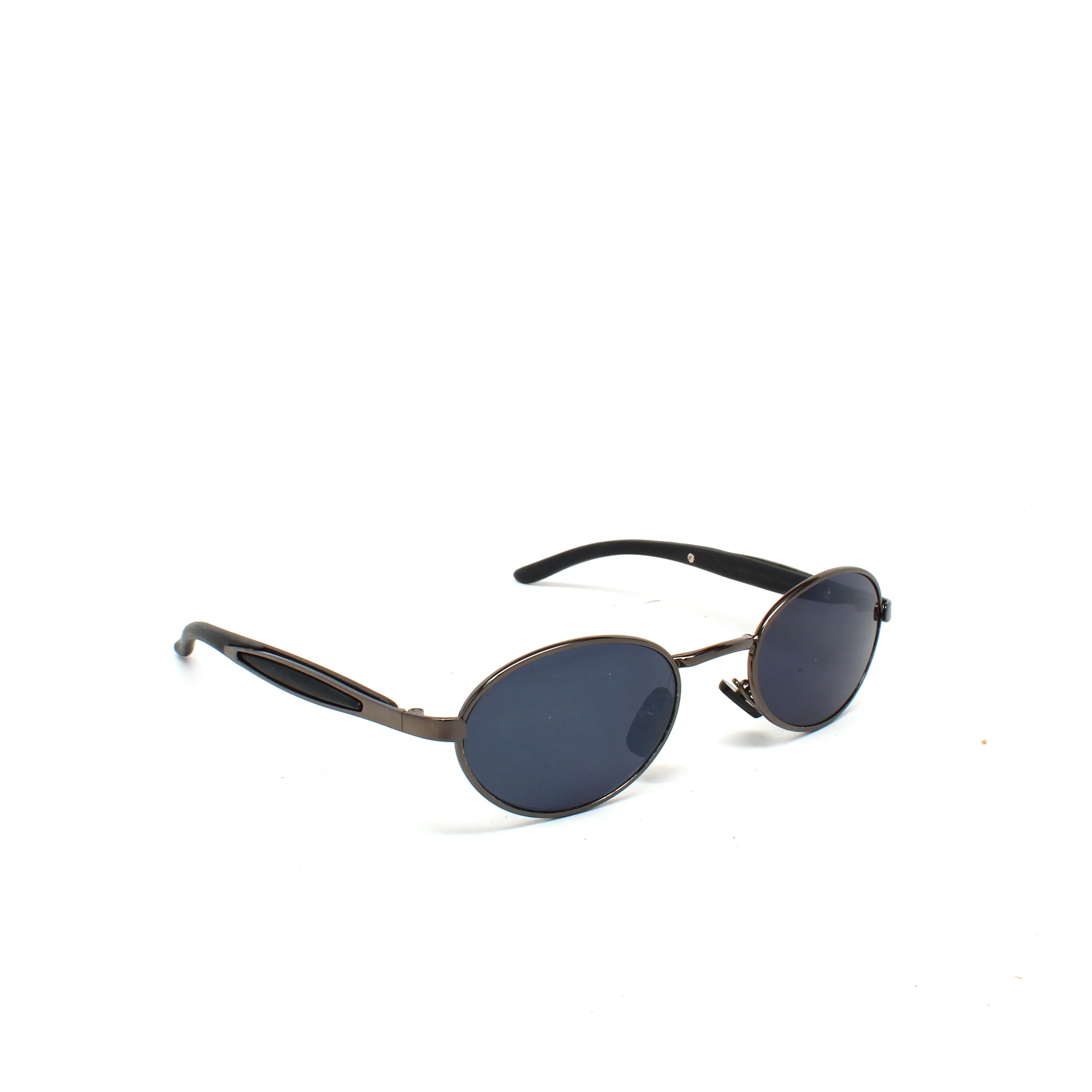 Small Size Mini 90s Deadstock Wraparound Santa Fe Oval Sunglasses - Dark