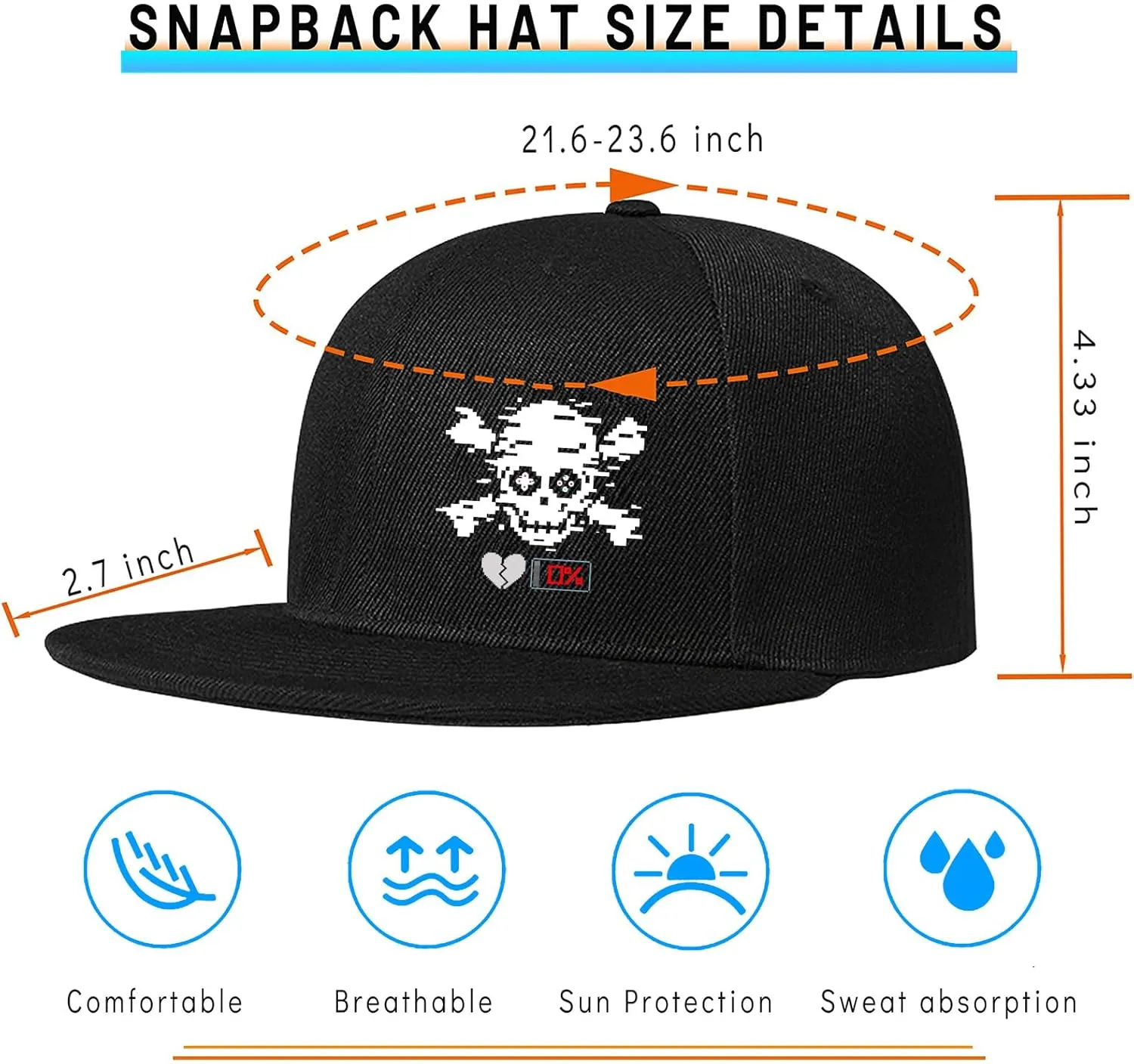 Snapback Hats Christian Hats for Men Flat Bill Hats for Men Adjustable Black Baseball Cap for Women