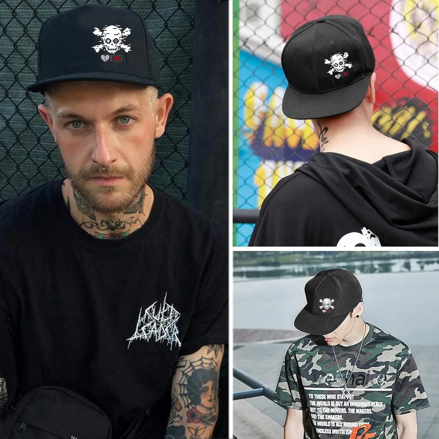 Snapback Hats Christian Hats for Men Flat Bill Hats for Men Adjustable Black Baseball Cap for Women