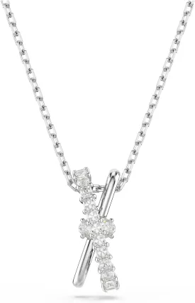 Swarovski Hyperbola Pendant, Mixed Cuts, Twist, Clear, Rhodium Finished