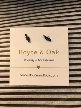 Treble Clef Studs - Royce & Oak