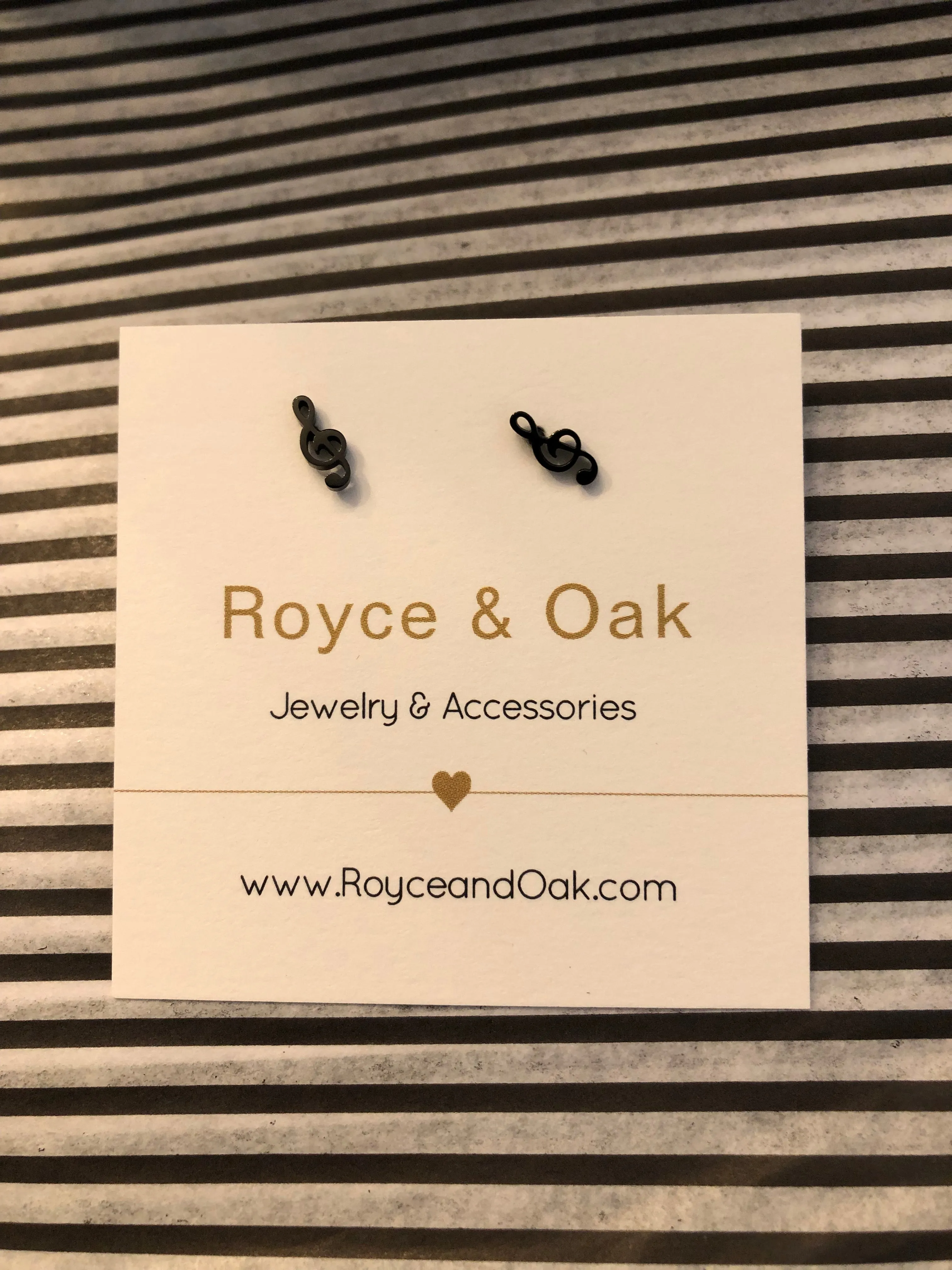 Treble Clef Studs - Royce & Oak