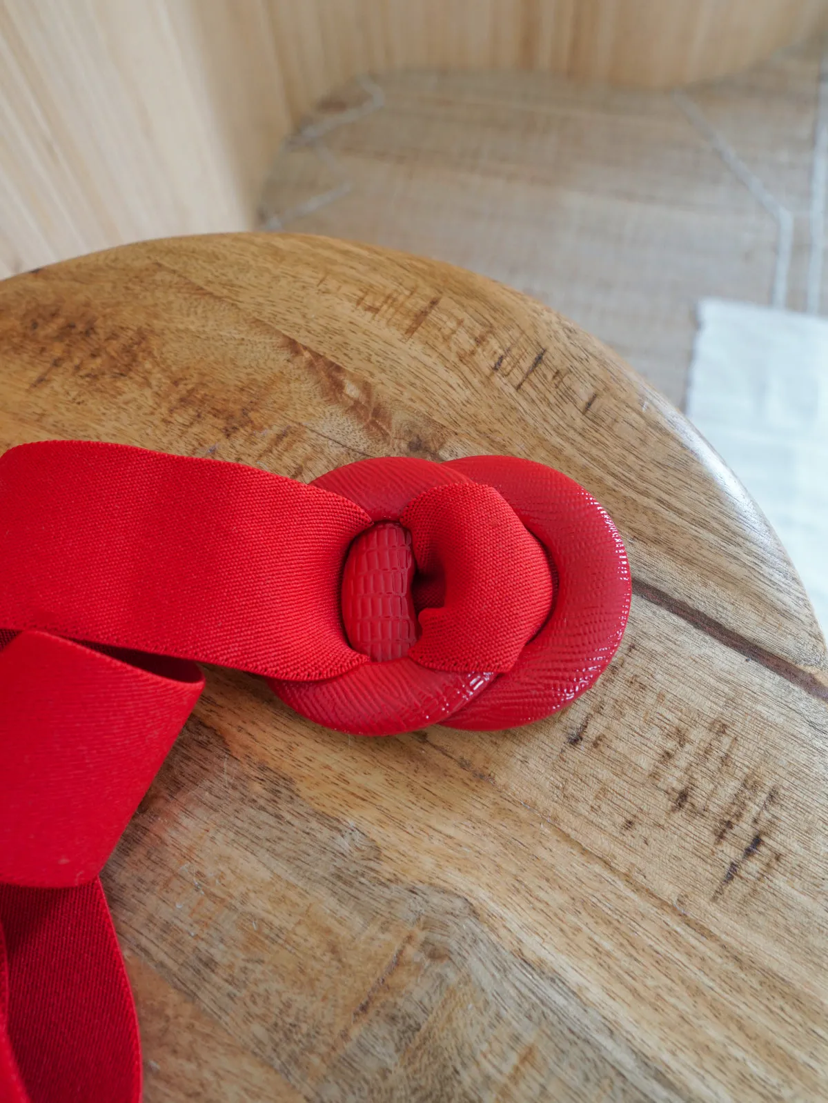 Vintage Lipstick Red Stretch Belt