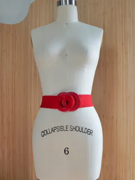 Vintage Lipstick Red Stretch Belt