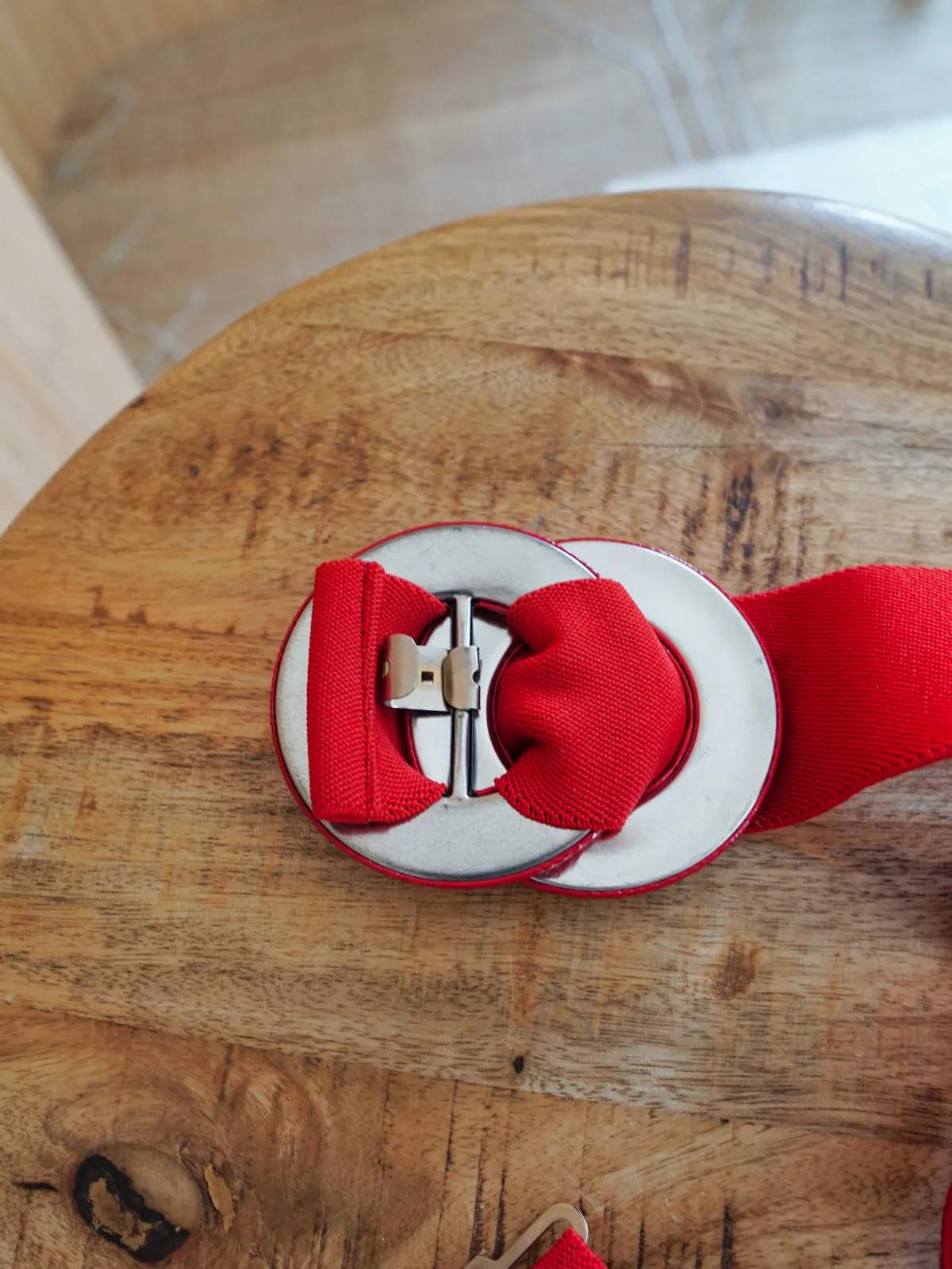 Vintage Lipstick Red Stretch Belt