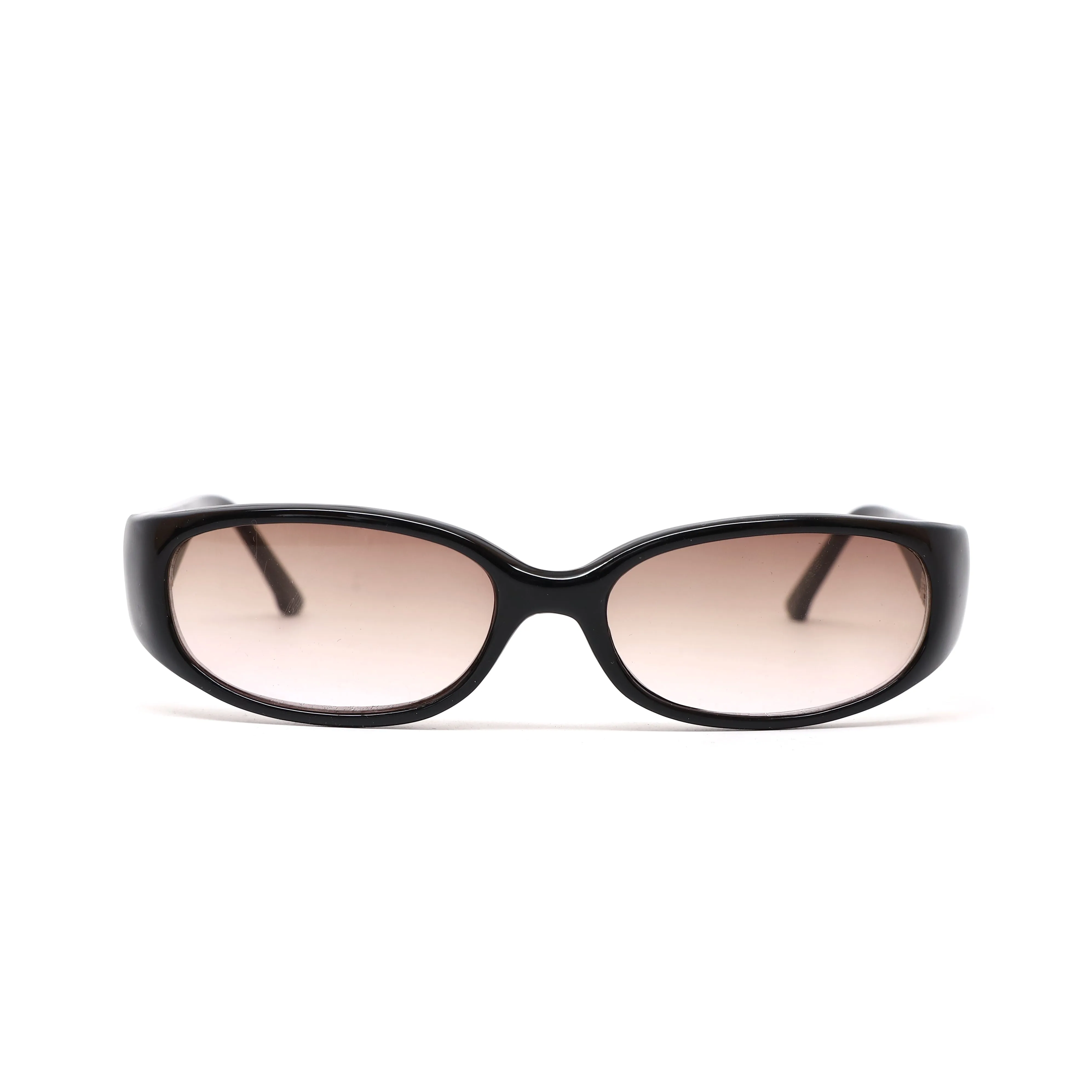 Vintage Small Size Alexine Oval Frame Sunglasses - Cream Brown