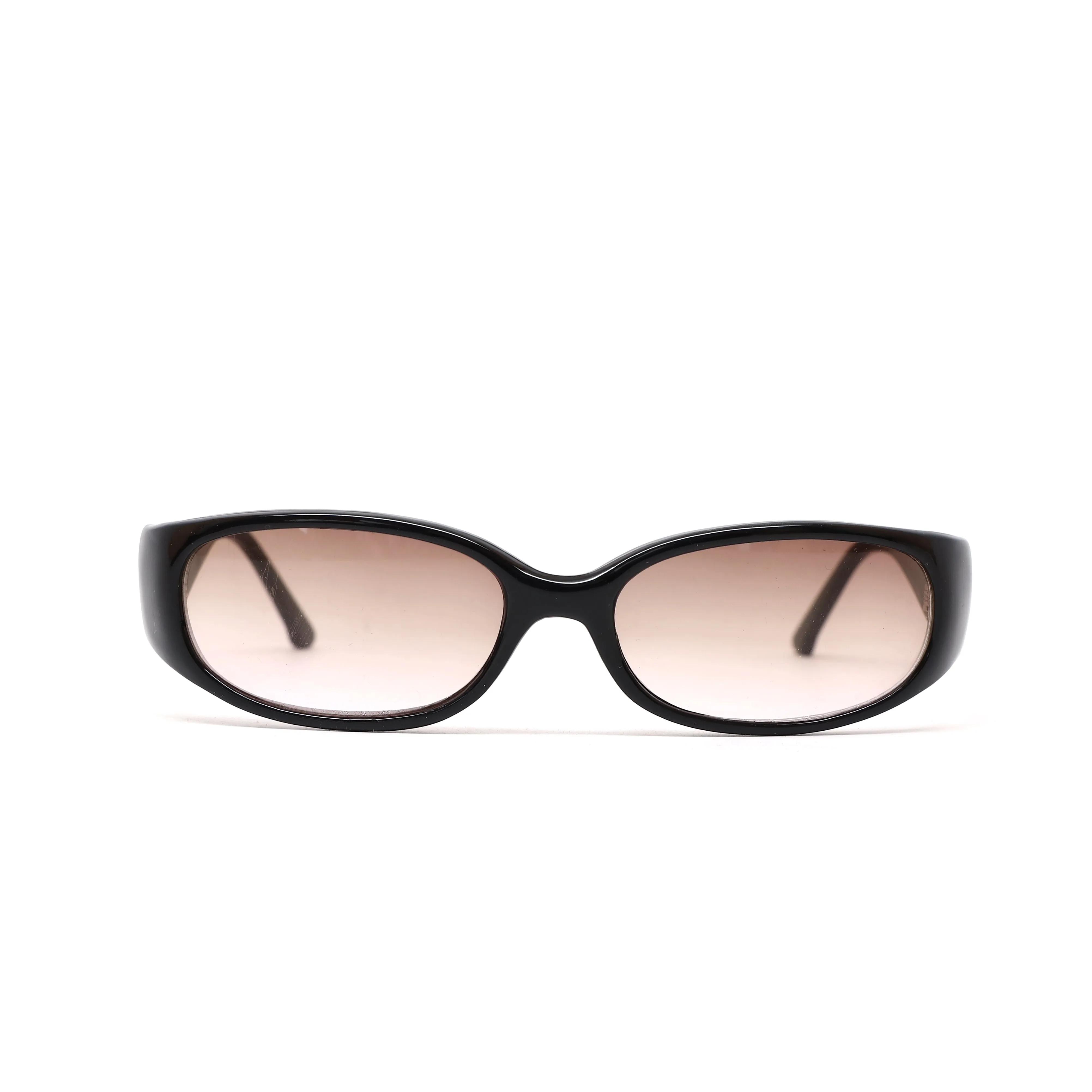 Vintage Small Size Alexine Oval Frame Sunglasses - Cream Brown