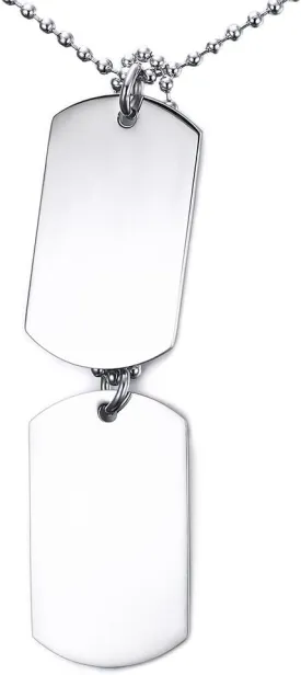 VNOX Dog Tag Necklace for Men Personalized Stainless Steel Military US Army ID Tag Double Dog Tag Dangling Pendant Necklace