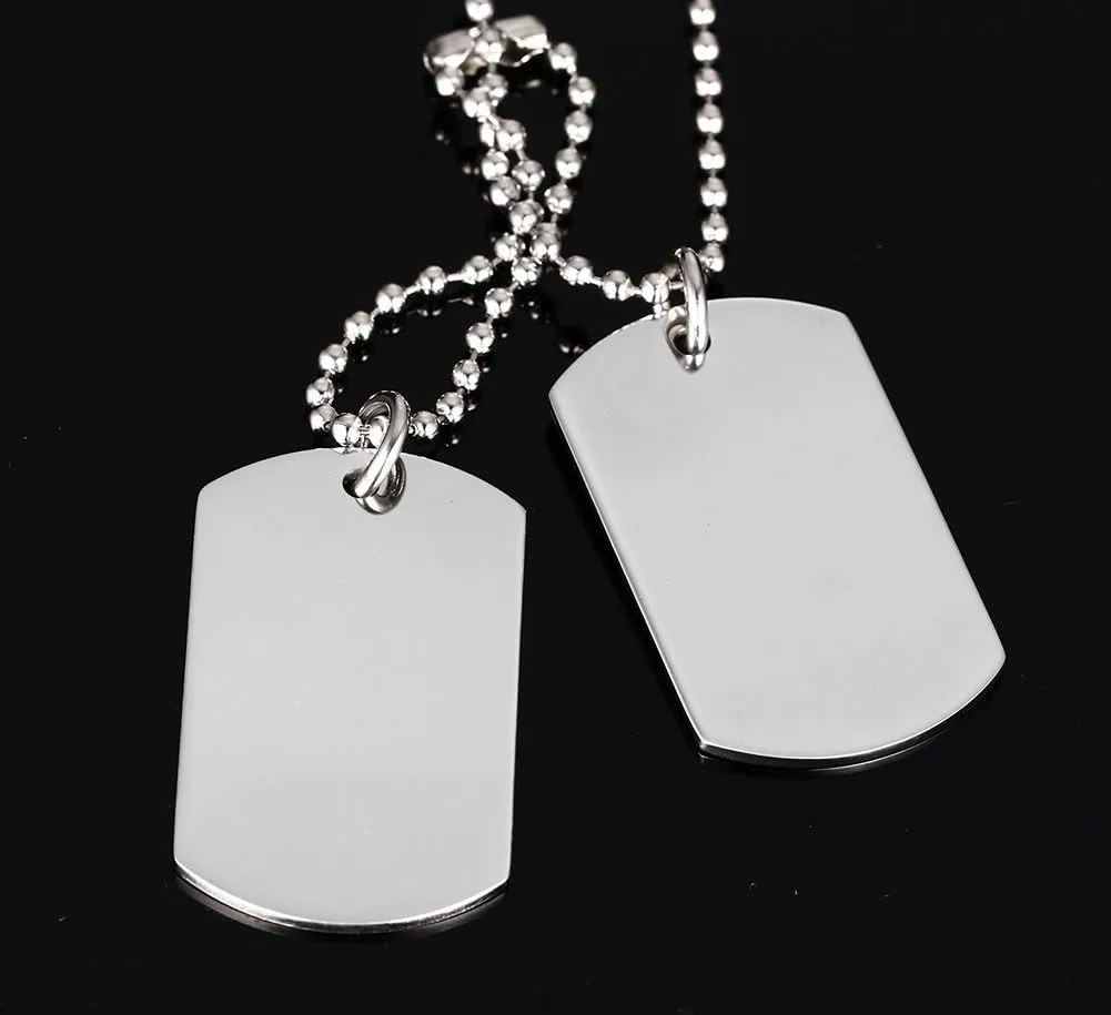 VNOX Dog Tag Necklace for Men Personalized Stainless Steel Military US Army ID Tag Double Dog Tag Dangling Pendant Necklace
