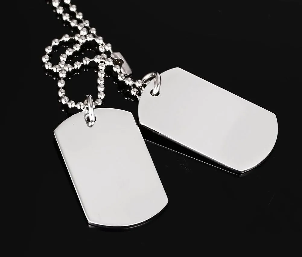 VNOX Dog Tag Necklace for Men Personalized Stainless Steel Military US Army ID Tag Double Dog Tag Dangling Pendant Necklace